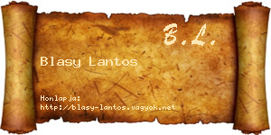 Blasy Lantos névjegykártya